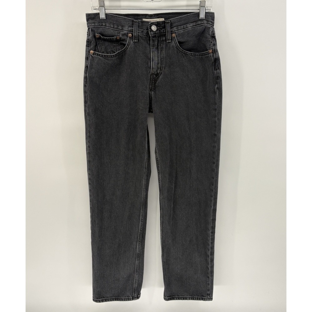 Levi's Low Pro Straight Jeans Women's 27x30 Black Wash Mid Rise Relaxed Denim